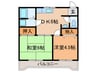 ルミエール本宿参番館 2DKの間取り