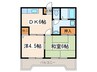 ルミエール本宿参番館 2DKの間取り