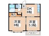 カ－サ冨岡Ｂ棟 2DKの間取り