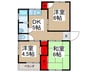 ウェルスィ－中山Ａ棟 3DKの間取り