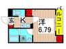 アンジュール綾瀬 1Kの間取り