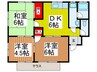 谷島ハイツ 3DKの間取り