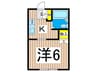 ジュネス米山 1Kの間取り