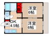 グランドハイツコタケ 2DKの間取り