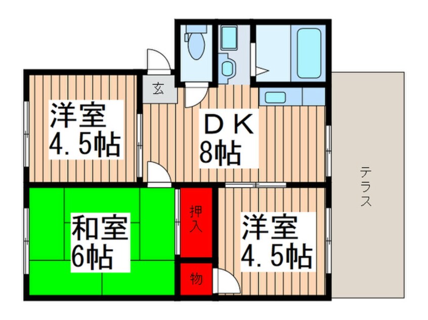 間取図 一ツ家ウェ－ブタウン６号棟