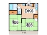 セピア森 2DKの間取り