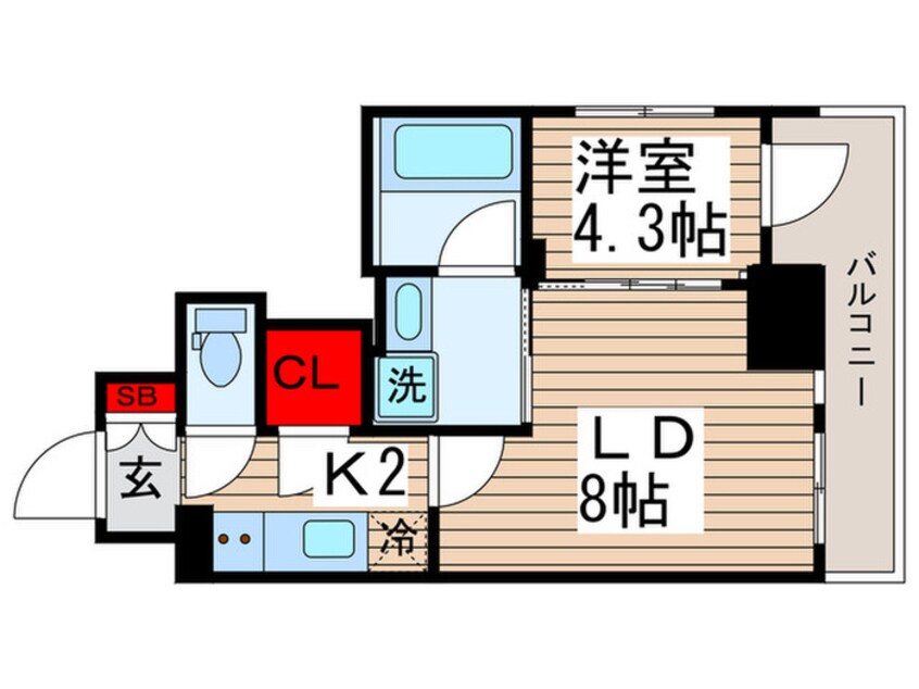 間取図 ﾌﾟﾗｳﾄﾞﾌﾗｯﾄ木場Ⅱ