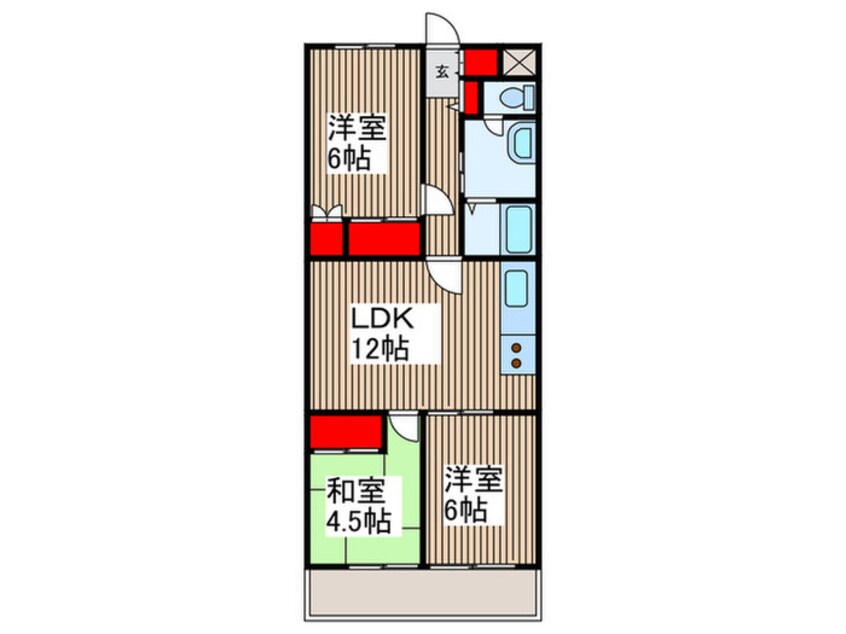 間取図 グロ－リア初穂飯能(408)