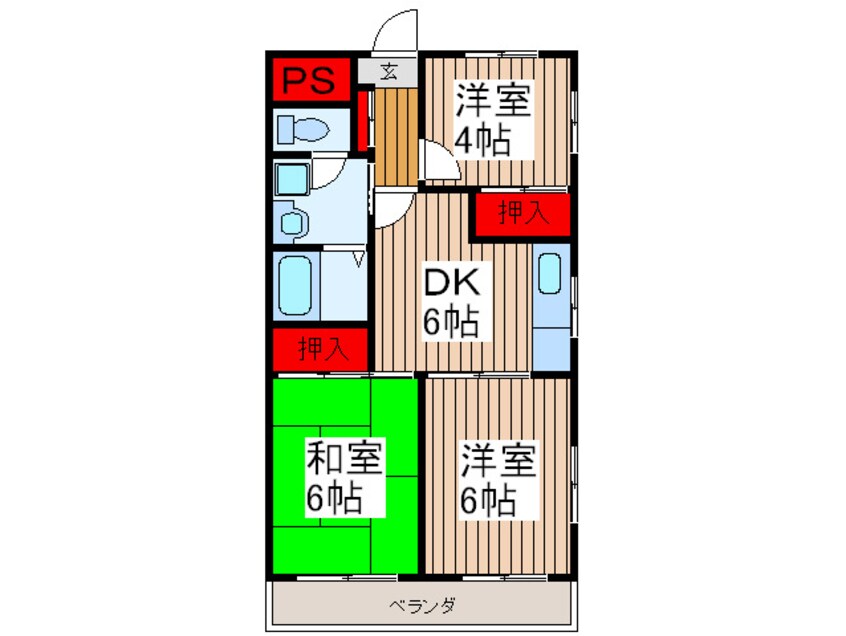 間取図 ハイデンス上の宮