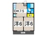 ガ－デンハウス吉原 2DKの間取り