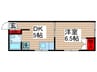 木曽路荘 1DKの間取り