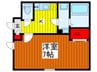 ティ－グル川口 1Kの間取り
