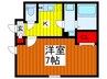 ティ－グル川口 1Kの間取り