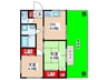 学園１丁目貸家１号棟 2DKの間取り