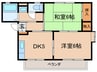 シャトル武蔵野台B 2DKの間取り