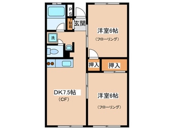 間取図 グリーンコーポ金田 ５