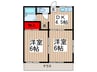 河村ハイツ 2DKの間取り