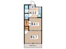 第一ﾊｲﾑ山下 2Kの間取り