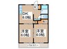 なとりハイツ 2DKの間取り