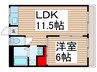 南台ハイツ 1LDKの間取り