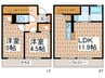 ソワニエ松が岡 2LDKの間取り