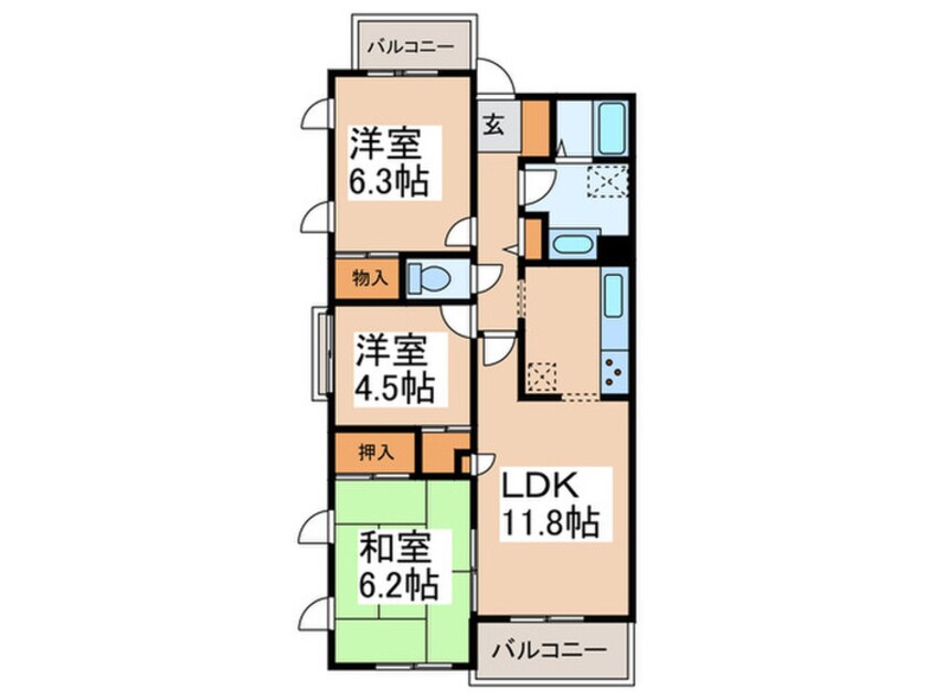 間取図 エスボヌール