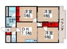 クレスト新松戸 3DKの間取り