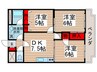 クレスト新松戸 3DKの間取り