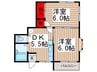 幸ハウス 2DKの間取り