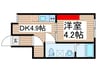 オーク加賀 1DKの間取り