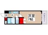 グランシャルム南行徳Ⅰ 1Kの間取り