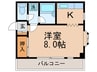 第３江口コ－ポ 1Kの間取り