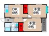 向原台コ－ポ　２号棟 2DKの間取り