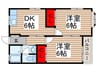 向原台コ－ポ　２号棟 2DKの間取り