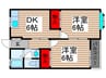 向原台コ－ポ　２号棟 2DKの間取り