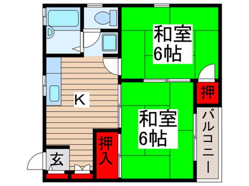 間取図 アゼリア・ツインズＢ