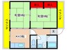 菱興百合ヶ丘マンションB(208) 2Kの間取り