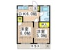 コーポ田中 2DKの間取り