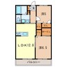 パークアベニュー 2LDKの間取り