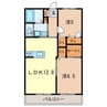 パークアベニュー 2LDKの間取り