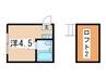 サンコートたちばな台 1Rの間取り