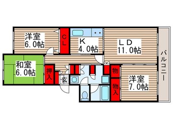 間取図 テレパレス船橋三咲Ｂ棟