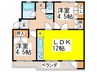 西三田団地4街区9号棟(505) 2LDKの間取り