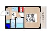 plumas上福岡 1Kの間取り