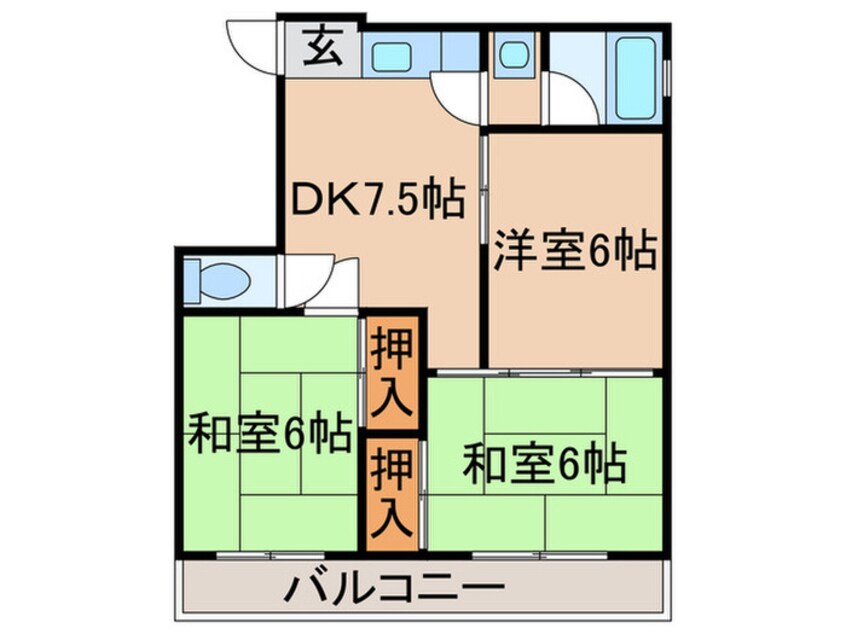 間取図 ハイツサンパレスA