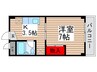ホワイトルミエール 1Kの間取り