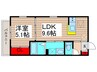 グラティア 1LDKの間取り