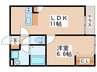 ヴァンベールヒルズ国立 1LDKの間取り