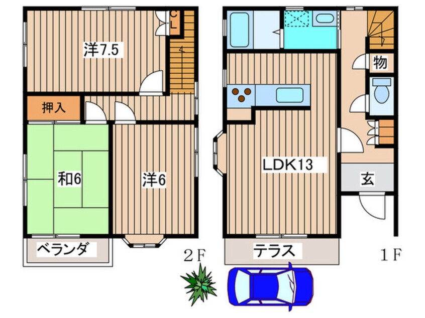 間取図 ナデシコ貸家1