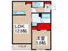 ヴェルデ・ヴェント 1LDKの間取り